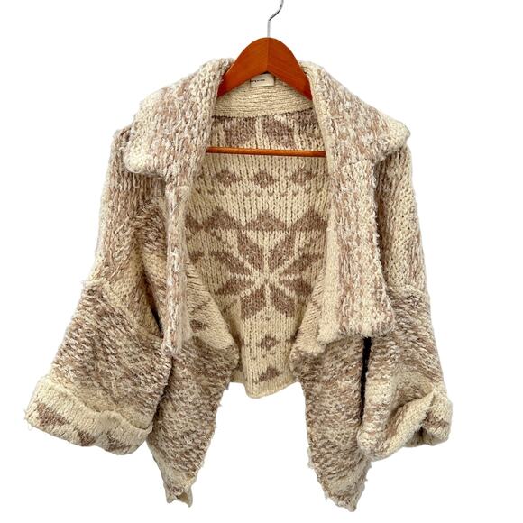 ANTHROPOLOGIE Sleeping on Snow Cream Wool Blend Knit Sweater // XS / S - Picture 1 of 8